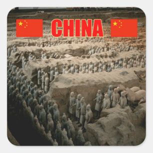 CHINA Terracotta Army Square Sticker