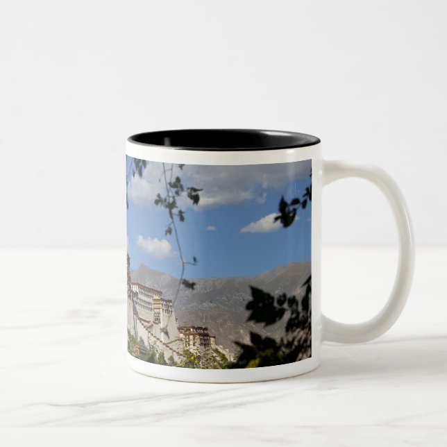 China, Tibet, Lhasa, Potala Palace Two-Tone Coffee Mug (Right)