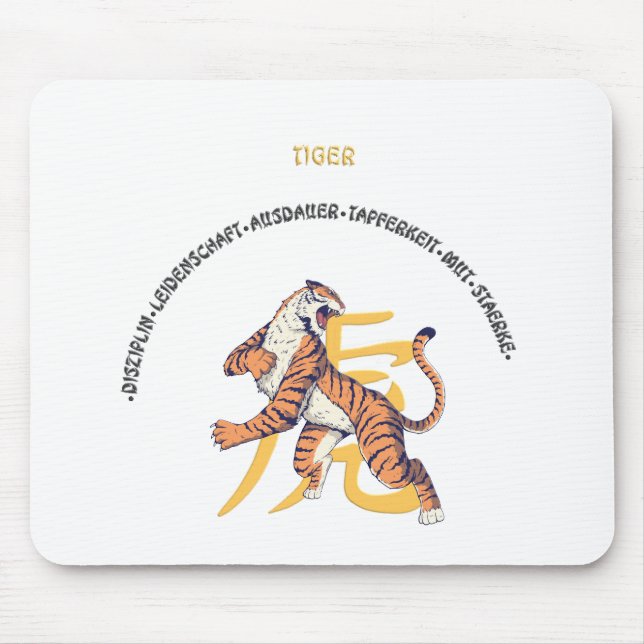 China Tierkreiszeichen Tiger Mouse Pad (Front)