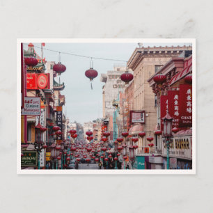 China Town San Francisco Red Lanterns Street Photo Postcard
