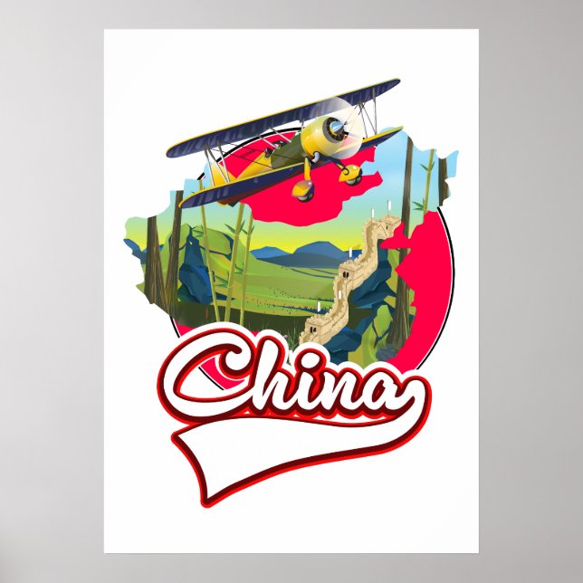China Travel map logo Poster (Front)