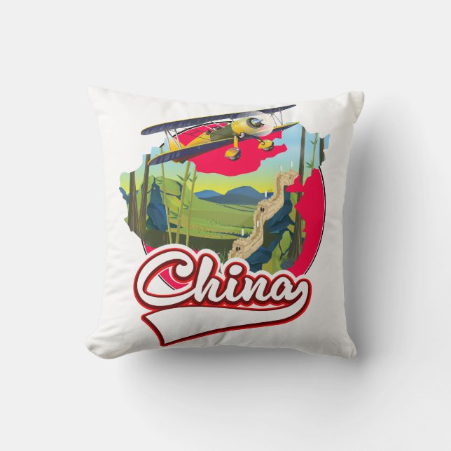 China Travel map logo Throw Pillow (Front)