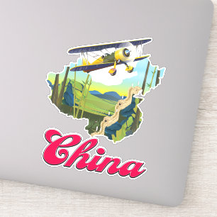 China travel map poster sticker
