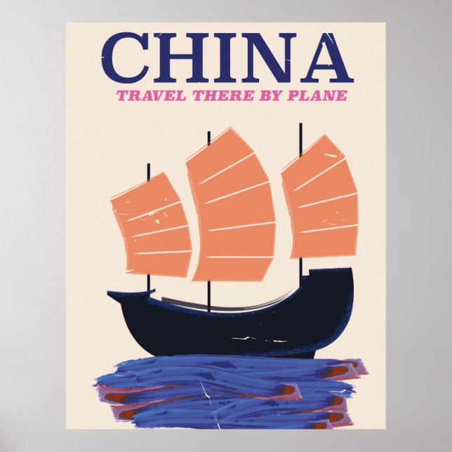 China "Travel there by plane" Poster (Front)