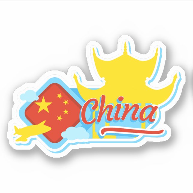 China Travel Vinyl Sticker (Front)
