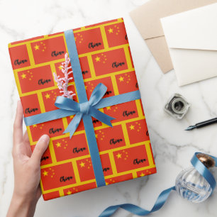 China Wrapping Paper, Chinese Flag patriotic Gold Paper