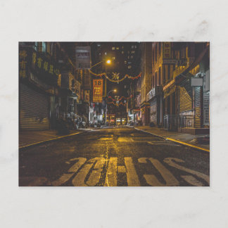 Chinatown Alleyway in New York at Night Postcard