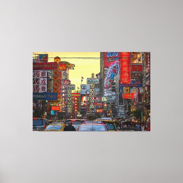 Chinatown in Bangkok Thailand - Altered Photo Canvas Print (Front)