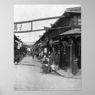 Chinatown in Shanghai, late 19th century Poster