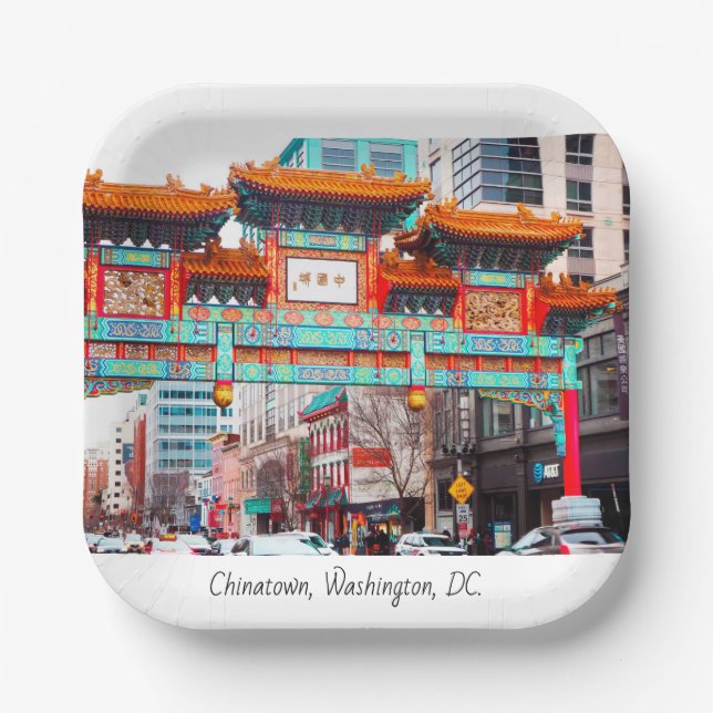 Chinatown in Washington, DC.  Paper Plates (Front)