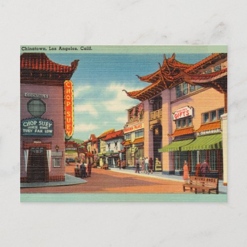 Chinatown Los Angeles California Vintage Postcard