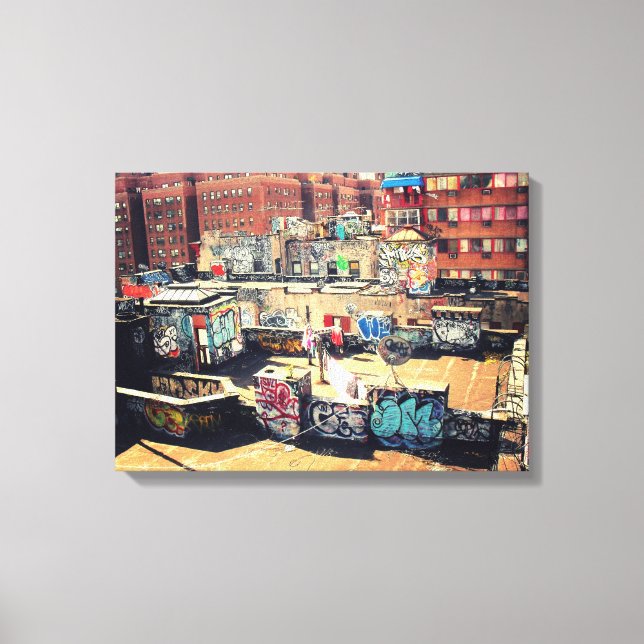 Chinatown Rooftop Graffiti Canvas Print (Front)