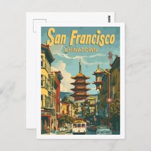 Chinatown San Francisco USA Vintage Travel Place Postcard