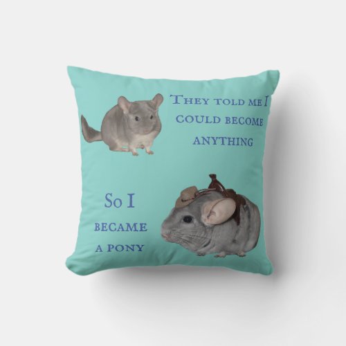 Chinchilla become pony throw pillow