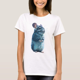 Chinchilla Blue Fur Illustration Standing Women T-Shirt