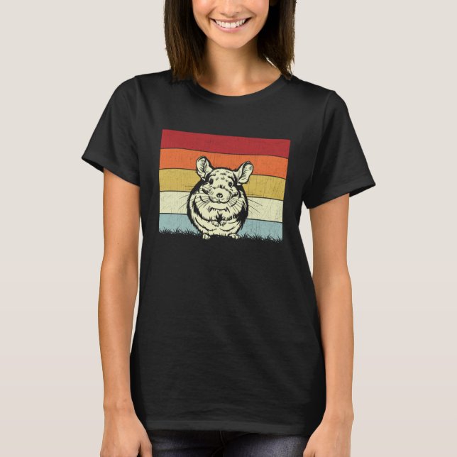 Chinchilla  Boys Girls Vintage Chinchilla Retro T-Shirt (Front)
