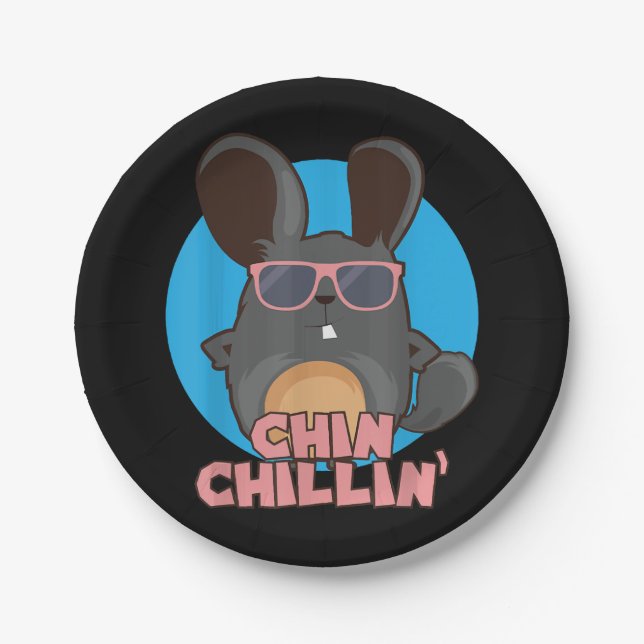 Chinchilla Chinchillin I Cool Sunglasses Gift Paper Plates (Front)