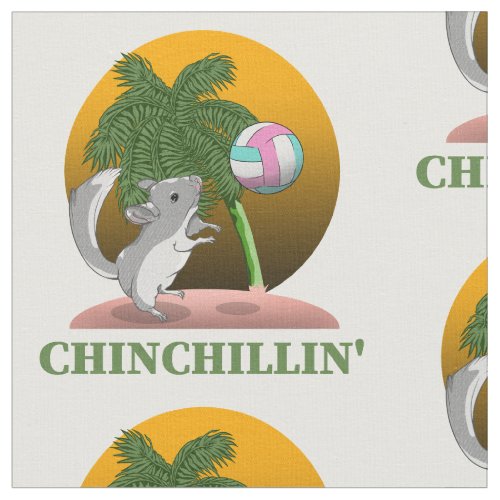 Chinchilla Chinchillin Tropcial Beach Fabric