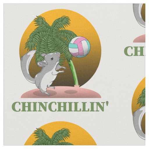Chinchilla Chinchillin' Tropcial Beach Fabric