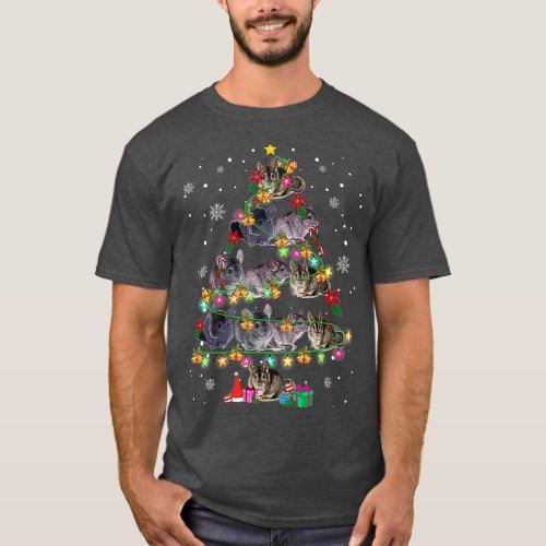 Chinchilla Christmas Tree Funny Rodents Lover T_Shirt