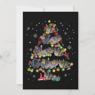 Chinchilla Christmas Tree Funny Rodents Lover Xmas Holiday Card