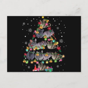 Chinchilla Christmas Tree Funny Rodents Lover Xmas Holiday Postcard