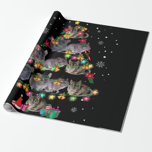 Chinchilla Christmas Tree Funny Rodents Lover Xmas Wrapping Paper