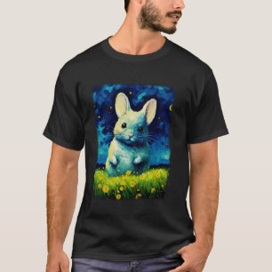 Chinchilla Cute Starry Night Painting T-Shirt