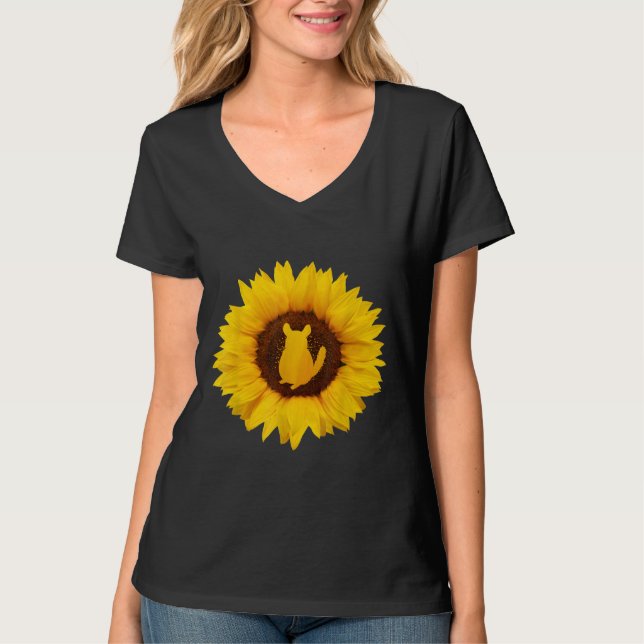 Chinchilla For Women Men Rodent Animal Sunflower L T-Shirt (Front)