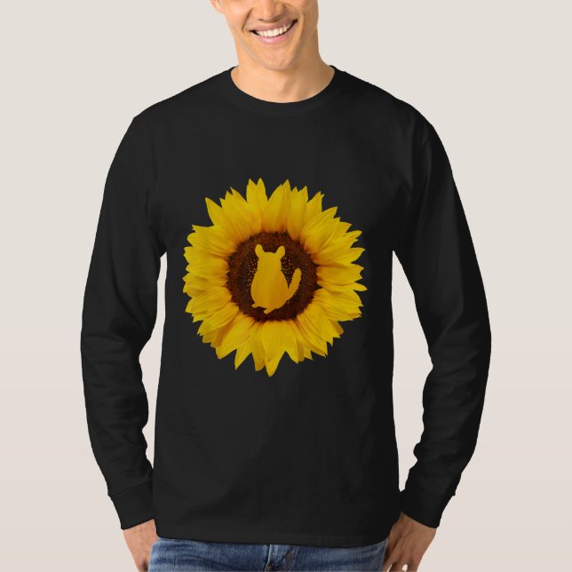 Chinchilla For Women Men Rodent Animal Sunflower L T-Shirt (Front)