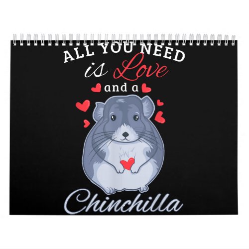 Chinchilla Gift Funny Cute Pet Animal Lover Owner Calendar