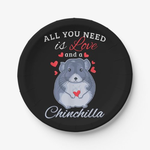 Chinchilla Gift Funny Cute Pet Animal Lover Owner Paper Plates