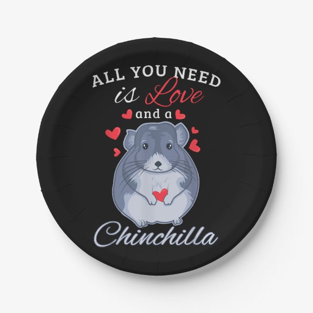 Chinchilla Gift Funny Cute Pet Animal Lover Owner Paper Plates (Front)
