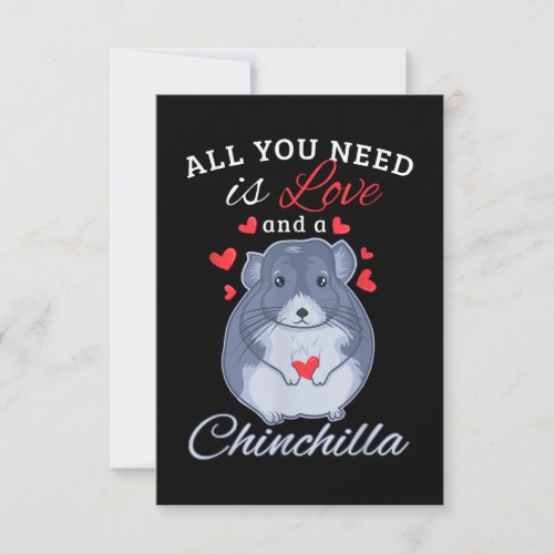 Chinchilla Gift Funny Cute Pet Animal Lover Owner RSVP Card