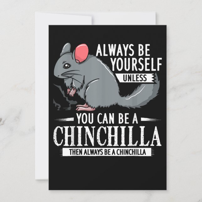 Chinchilla Gift Funny Cute Pet Holiday Card (Front)