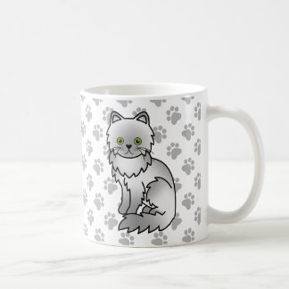 Chinchilla Gray Persian Cute Cartoon Cat Coffee Mug