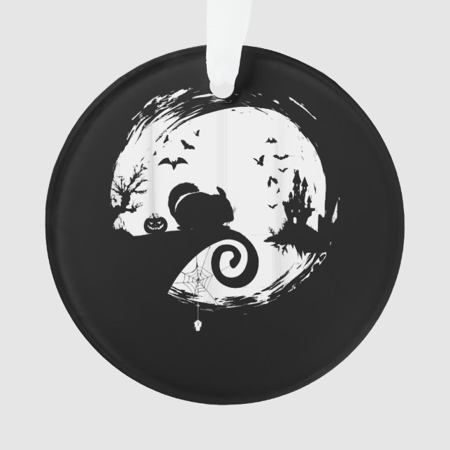 Chinchilla Halloween Costume Moon Silhouette Ornament (Front)