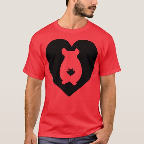 Chinchilla Heart Silhouette for Chinchilla Lovers  T_Shirt