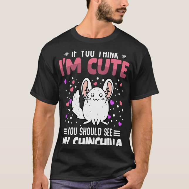 Chinchilla Heart Valentine's Day Animal For Womens T-Shirt (Front)