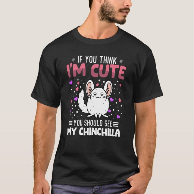 Chinchilla Heart Valentine's Day Animal For Womens T-Shirt (Front)