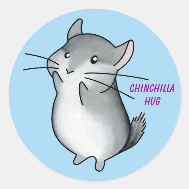 Chinchilla hug classic round sticker (Front)