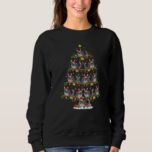 Chinchilla  Lights Xmas Santa Chinchilla Christmas Sweatshirt
