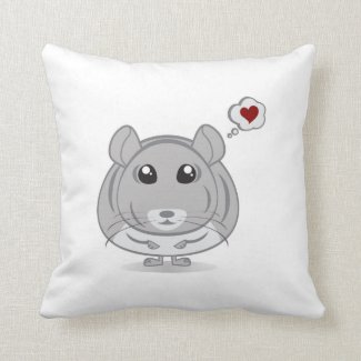 Chinchilla Love Thought Bubble Throw Pillow