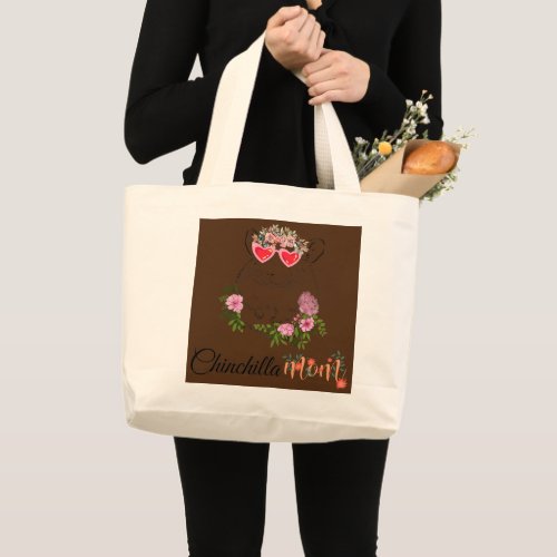 Chinchilla Mom Lover Gift for Women Chinchillas Large Tote Bag