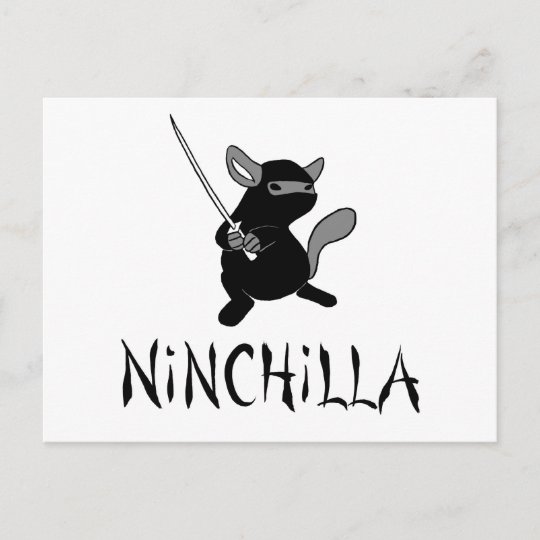 Chinchilla Ninja Postcard 