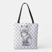 Chinchilla Persian Cute Cartoon Cat & Paws Tote Bag (Back)