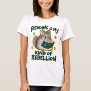 Chinchilla Reading Book T-Shirt