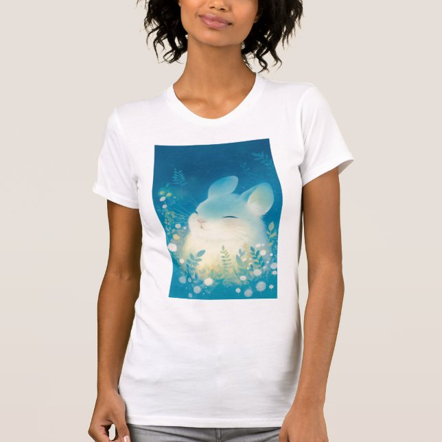 Chinchilla Serene Floral Retreat T-Shirt (Front)