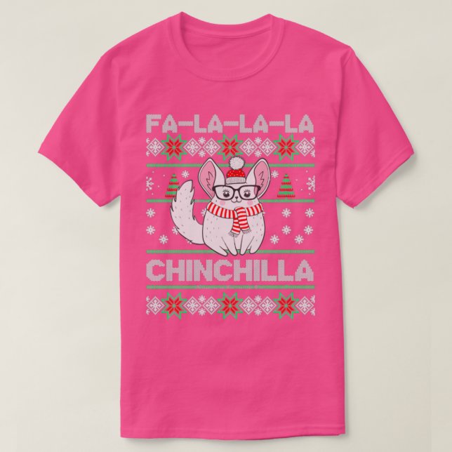 Chinchilla Ugly Christmas Chinchilla Lovers T-Shirt (Design Front)