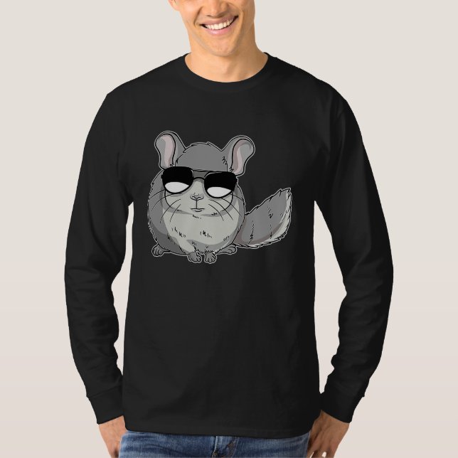 Chinchilla Wearing Sunglasses  Chinchilin T-Shirt (Front)